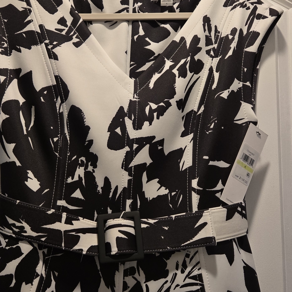 Calvin Klein Black and White Midi Dress - Picture 8 of 9